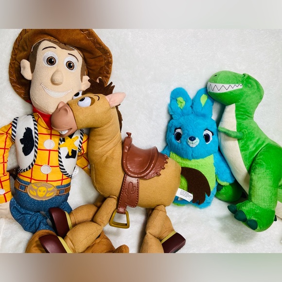 Disney Pixar Toy Story Lot Wood Galloping Bullseye Rex Bunny Plush - Picture 1 of 11